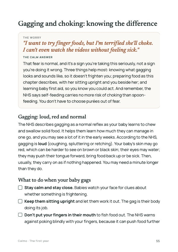 A page on the difference between gagging and choking